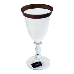 VTG Mikasa KENSINGTON GOLD Clear Thick Metallic Gold Trim 7.25” Wine Glass MINT