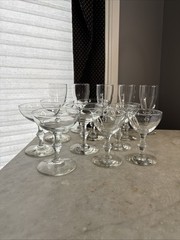 Vintage Glass Knop Stemware Set- Bridgeton Style Mixed Lot(14 Pieces)
