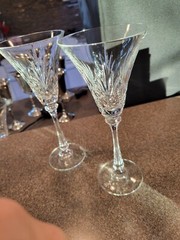 Crystal Oscar de la Renta Champagne Flutes Wine Glasses WALDORF 8 5/8″ SET of 4
