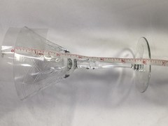 Vintage Gothic Cut Crystal With Facet Cut Stem Champagne Glasses 6.25″ Lot Of 3