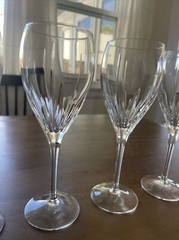 Set of 5 Cristal D’Arques Enchante Water Goblets Cut Crystal 8 5/8″