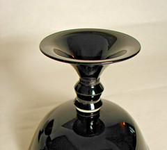 4 Art Deco Black Amethyst Glass Sherbets Depression Era Dessert Ice Cream Bowls