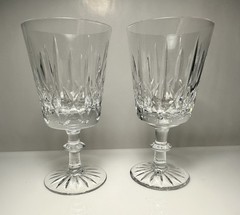 Royal Brierley Ascot Water Goblet Glasses Set 2 Elegant Vintage Crystal Signed