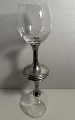 Arte Italica Verona Pewter 6.75″ Water Wine Goblet Glass Made in Italy