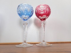 Vintage Nachtmann Bleikristall Crystal Wine Glasses. Set of 2. New Old Stock.