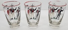 Vintage set of 3 1940s 1950s Libby Pickwick Tumbler Highball Tavern Glasses