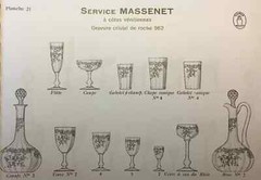 Saint Louis Cleo Wine Glass Crystal Engraved Napoleon III Massenet LB