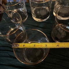 6x-Vintage Libbey Southern Comfort 22K Gold Rim Riverboat Whiskey Glasses 4.25”