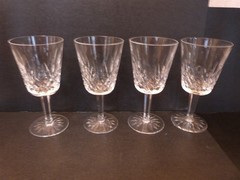4 Waterford LISMORE Crystal WATER GOBLET or WINE Glass 6 7/8″ 9oz. L1