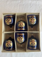 Vintage Soviet Russian Cobalt Blue Drinking Glasses