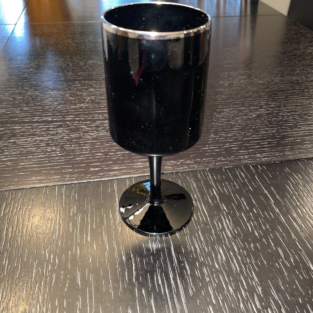 (1) Lenox Crystal VENTURE BLACK PLATINUM 6 1/4” Wine Goblet(s) Many Available