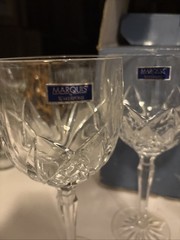 Vintage Waterford Marquis Crystal Brookside 4 Wine Goblets Glasses Stemware New
