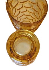 Set Of 4 Amber Juice Glasses 5 Inch no Brand Honey Gold Thick Juice Cocktail
