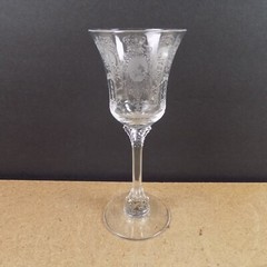 9 Heisey Minuet Etched Small Wine Glasses 6″ Tall 2.5 Ounce