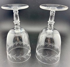 Fostoria Holly Clear Low Water Goblets Pair
