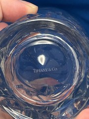 TIFFANY & CO. CRYSTAL, ROCK CUT- PAIR OF HIGHBALL GLASSES 6.5» GREAT CONDITION