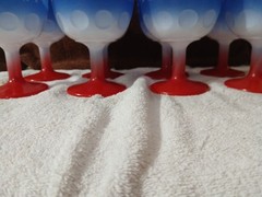 Bartlett Collins Patriotic Americana Stars Stripes American Flag 8 Goblets