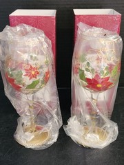 Two Celebrations by Mikasa Hand Painted Cheer Wine Glasses The Original Box New