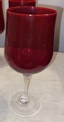 Vtg Hand Blown Colony Saturn Red Claret Twisted Stem Wine Glasses 7” Set of 4