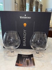 WATERFORD CRYSTAL Elegance Collection Set Of Two Brandy Snifters Glasses W/Box