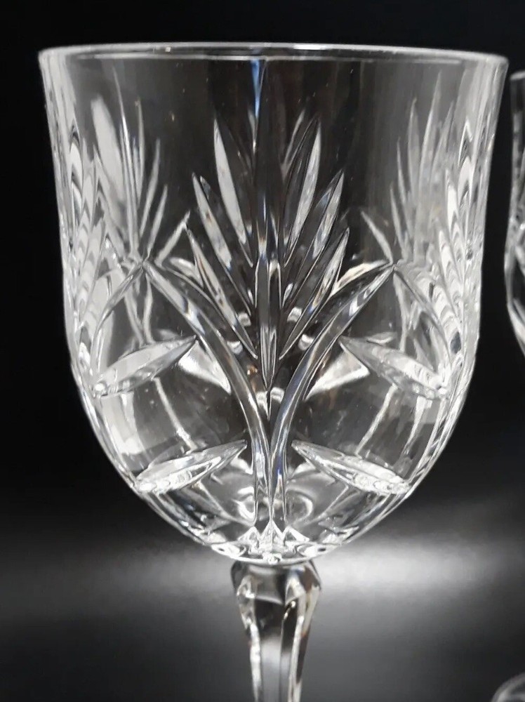 RETIRED 5th Ave PORTICO Water Wine Goblets Crystal Clear Ind. 7 7/8” VTG