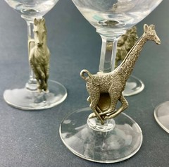 Wine Glasses Pewter Animal Shields Fort USA 4