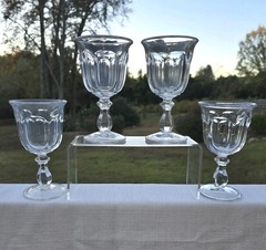 4 Vtg 1960s Goblets Imperial Glass Old Williamsburg Wine Water Barware 8 Oz