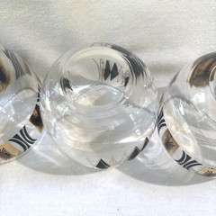 4~3+1~VTG~Federal Rocks Glasses Roly Poly Black + 22k Gold Atomic Starburst MCM