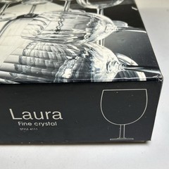 Vintage Set Of 6 Laura Fine Crystal Goblet Wine Crystal Glasses Poland