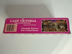 Set of 4 Lady Victoria Crystal Stemware Chantelle France White Cordial 2 Oz