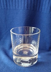 Crown Royal Rocks Liquor Glass 3-D Hologram/Lazer Bottom of Glass Embossed