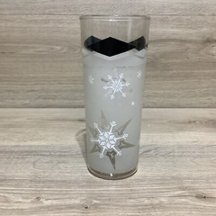 3 Vintage Frosted Glass Atomic Snowflake Diamond High Ball Ice Tea Tumblers MCM
