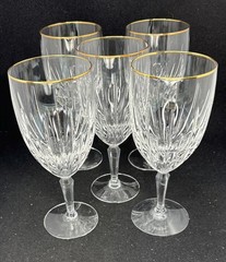 Lenox Clarity Gold Crystal Iced Tea Glasses 7.5in Discontinued Set of 5