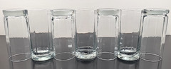 (7) Anchor Hocking Essex Clear 14 Oz Tumblers Set Octagonal Drinking Glasses Lot