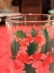 VTG Indiana Glass Christmas Holly Berries Highball Glasses Tumblers Set of 8 MCM