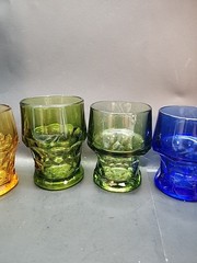 Vintage Viking Georgian Tumblers Lot Of 5 Mixed Sizes And Colors