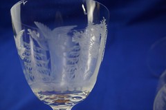 Hunt Safari Animal Scenes-(6) Water Goblets, 5 3/8″ -LOT F (B61)