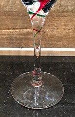 Pier 1 Imports Martini Cosmopolitan Glasses Optic Red & Green Stripe Set of 2