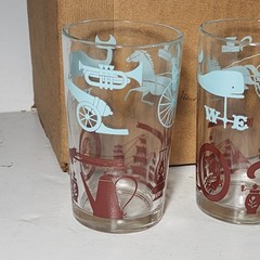 16 Vintage Glasses Glass Set Hazel Atlas Colonial Americana Juice Bar Drink 6 Oz