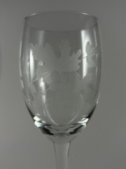 1980s Romanian Aperitif Etched Wine Glasses-Grape Leaves (set Of 2)
