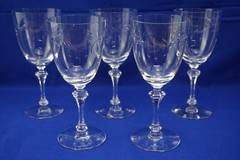Tiffin Dolores Stem #17453 (5) Water Goblets, 7 3/8″