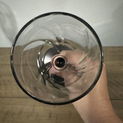 Set of 2 Clear Glass Champagne Flutes with Black Stems, Tapered, Glossy Finish