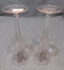 Pair Waterford Crystal Millennium Series Health 9 1/4″ Toasting Flutes EX!