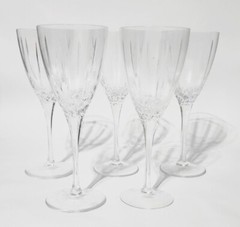 Lot of 5 Waterford Crystal Marquis Wine Glass Goblets Arcadia 8” Long Stems