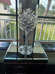 One Bohemia Crystal-Crystalex 7″ Tall Wine/Water Goblet BOC22 Pinwheel Pattern.