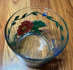 International Tableworks Terrace Blossoms (4) Double Old Fashioned Glasses EUC