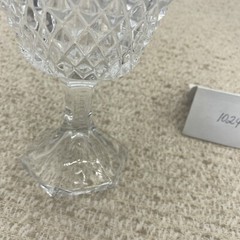 Fostoria Crystal Stratton Pattern Water Goblet 6 1/2″ HEAVY & BEAUTIFUL