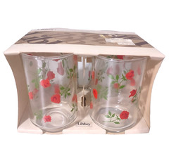 Vintage Libby Rose Patter Small Drinking Glasses Juice Tumblers- 6 Oz Set 4 USA