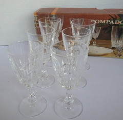 Cristal D’ Arques Pompadour Cordial Liqueur Stemmed Glasses Set of 6 in Box