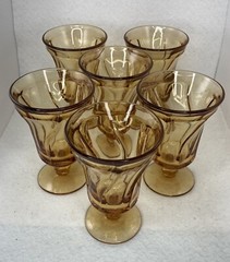 Vinatge Fostoria Jamestown Amber Iced Tea Glasses 5.9in Discontinued Set of 6